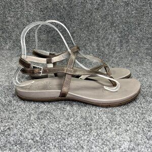 Chaco Rowan Sandals Women's Size 7 Brown Leather Grey Athletic Outdoor Comfort